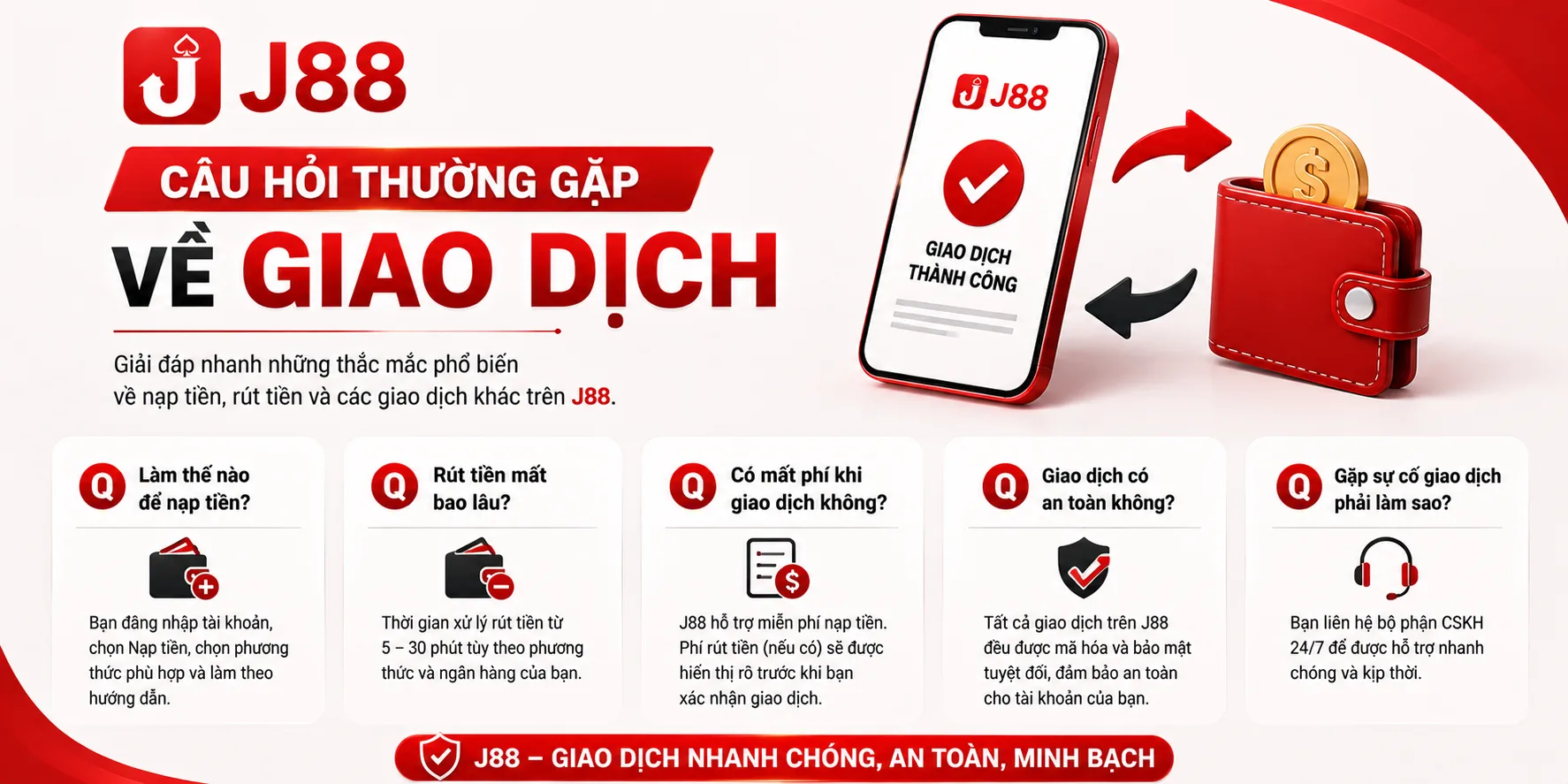 Câu hỏi về giao dịch tại trang J88