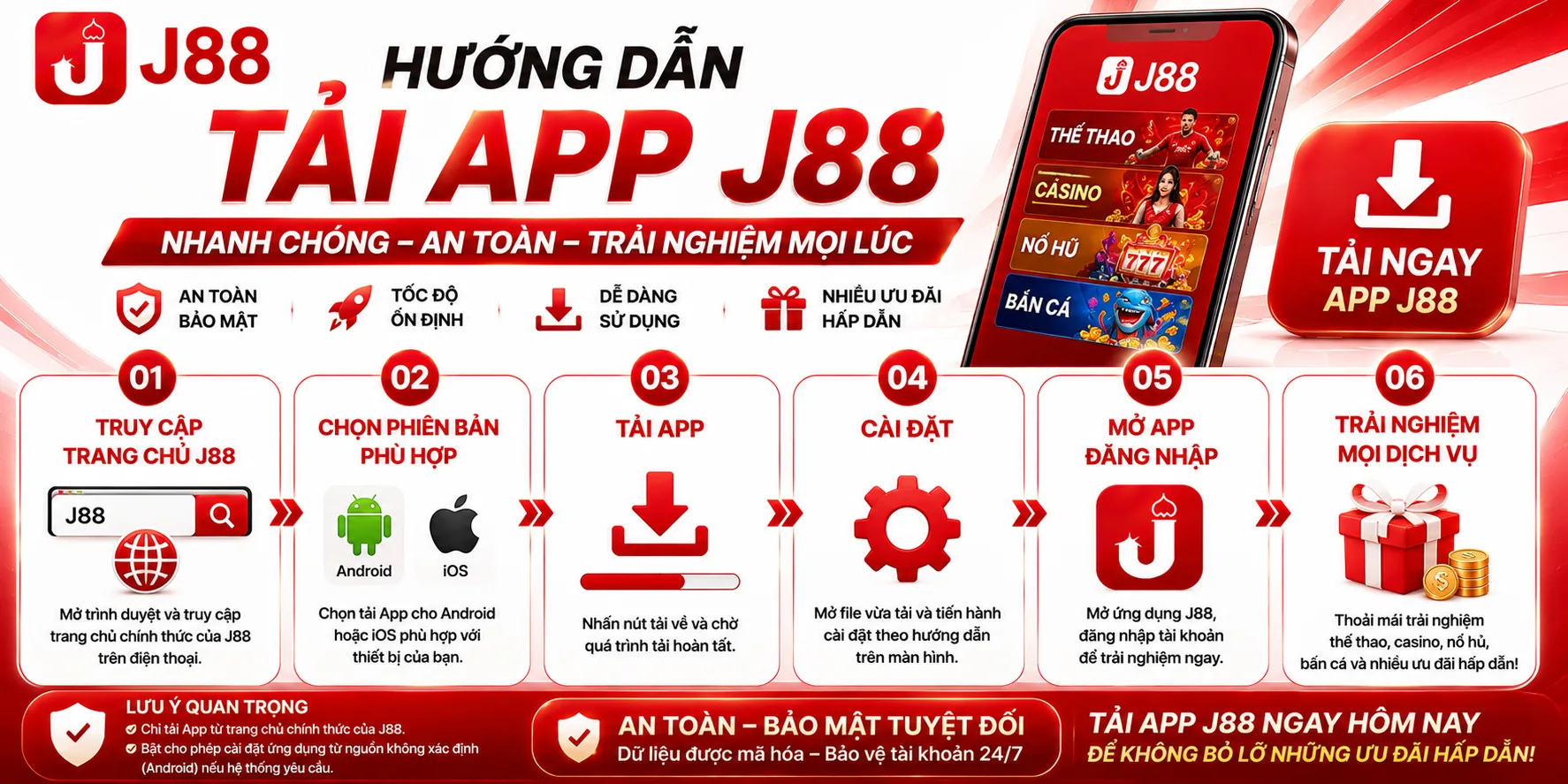 Hướng dẫn thành viên tải app J88