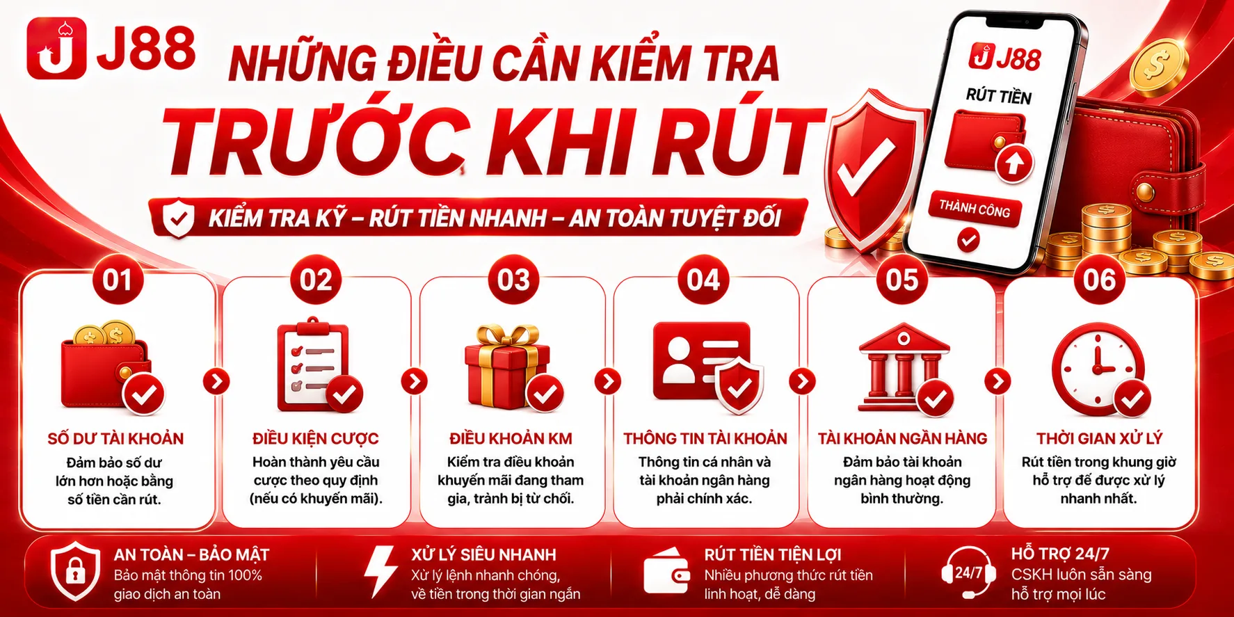 Kiểm tra thông tin rút tiền J88